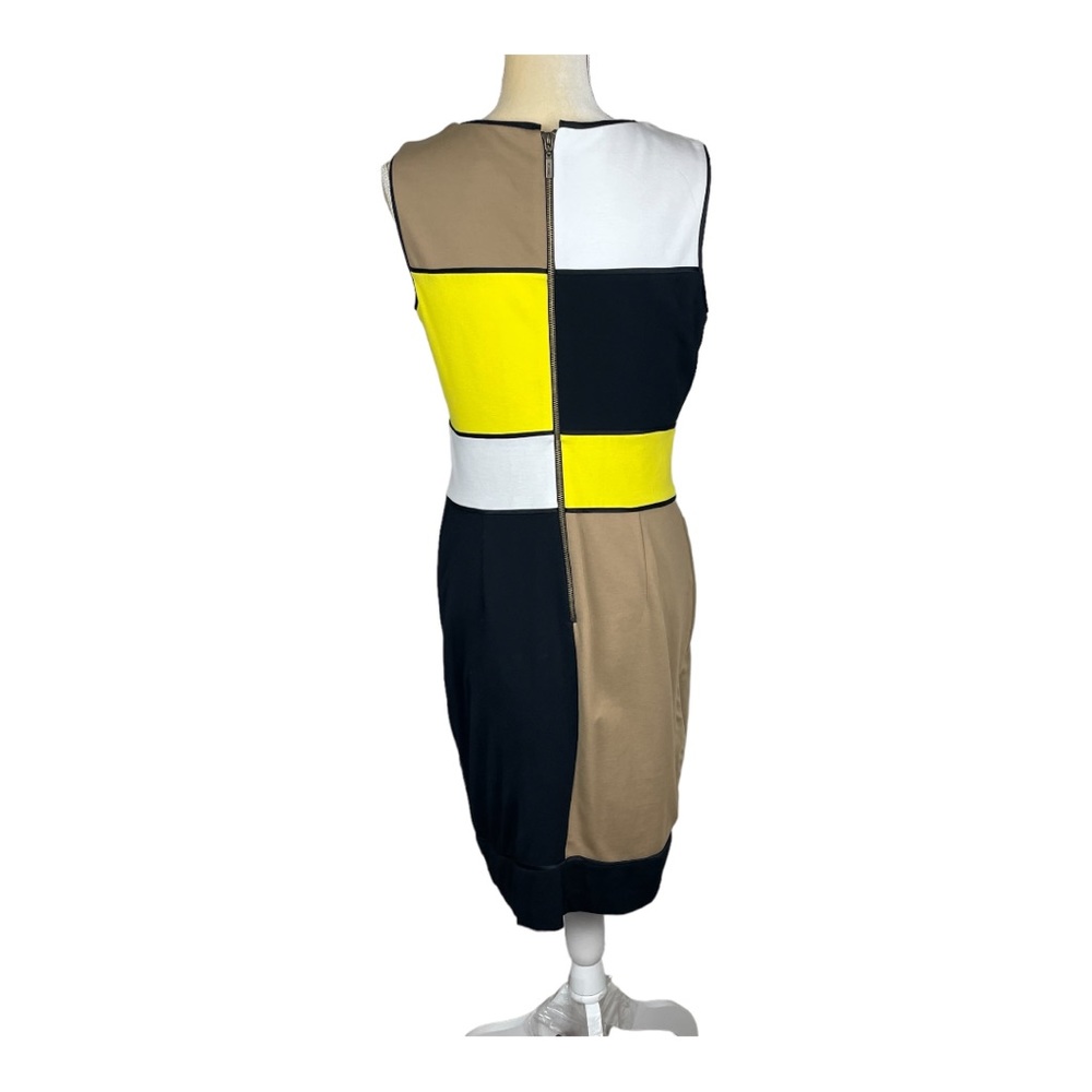 NUE by Shani Color Block Sheath Sleeveless Dress Yellow Black‎ Size 10 - Picture 5 of 11